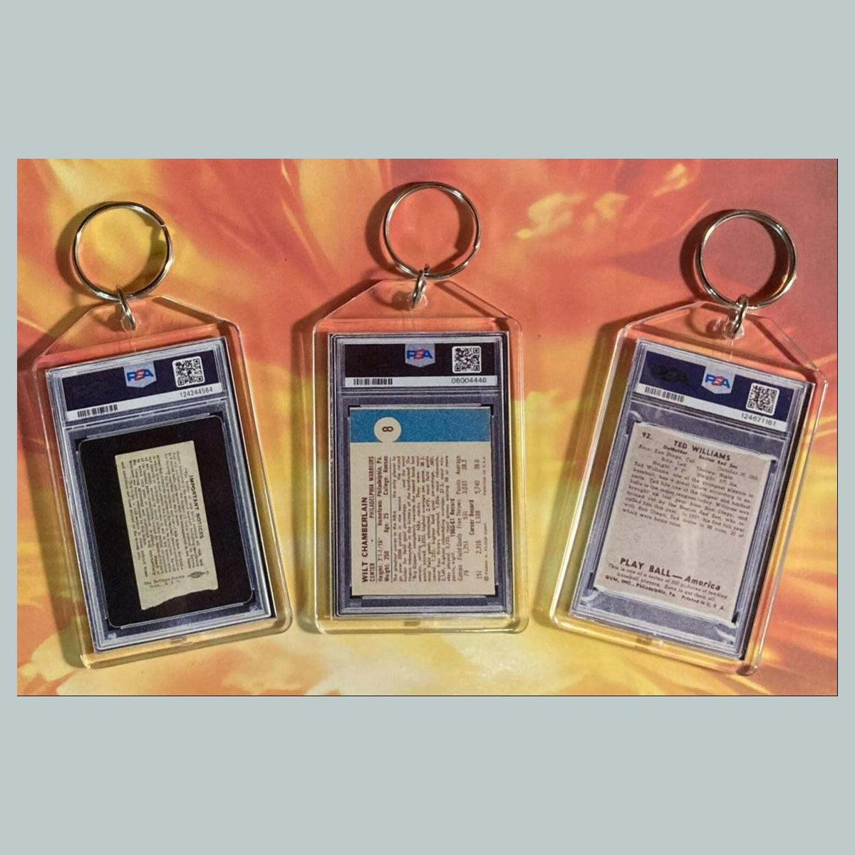 3663B Lou Gehrig/Chamberlain/Ted Williams 3 Pack Bundle Custom Made Keychains