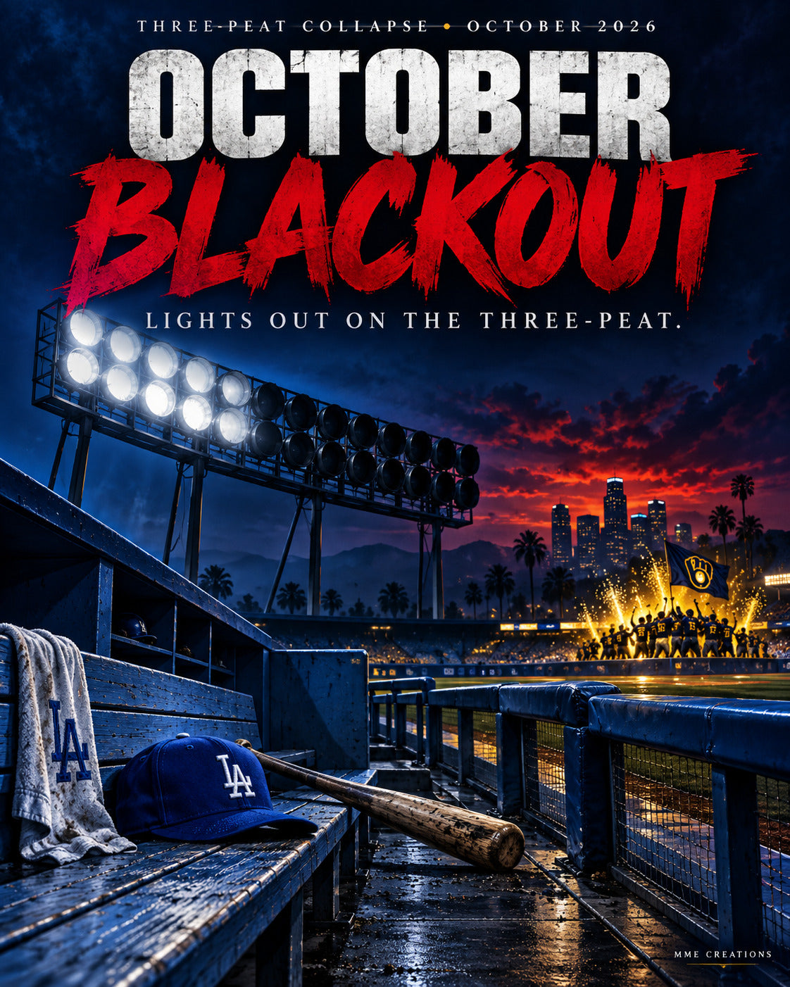4991 October Blackout - Dodgers Three-Peat Collapse 8x10 Print
