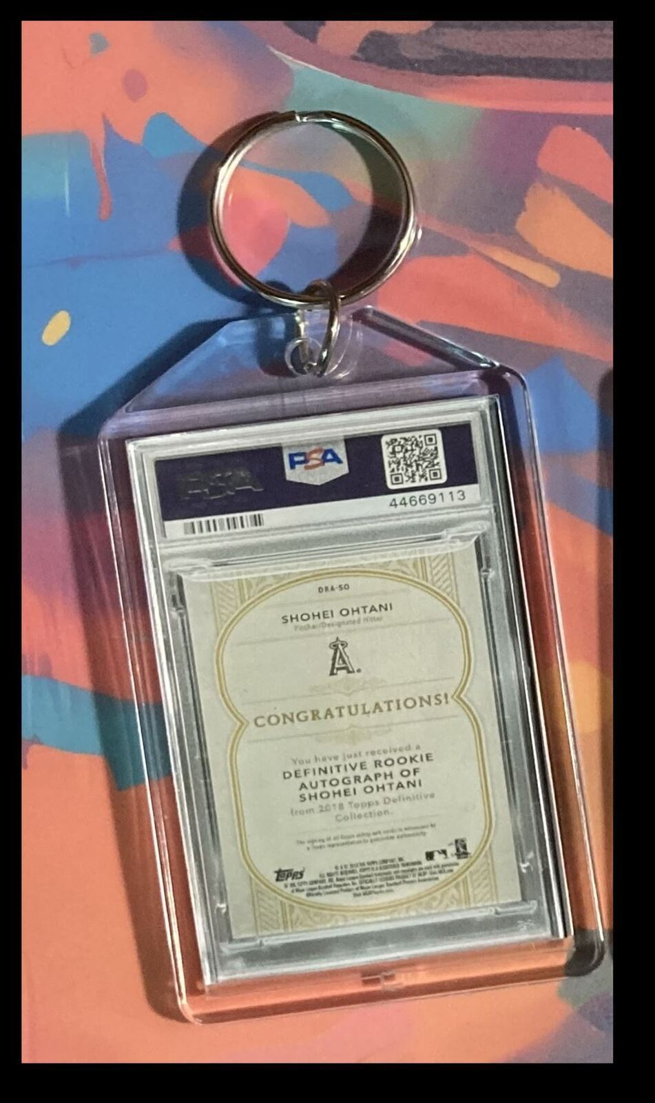 3242 Shohei Ohtani 2018 Topps Definitive Auto -Custom Keychain
