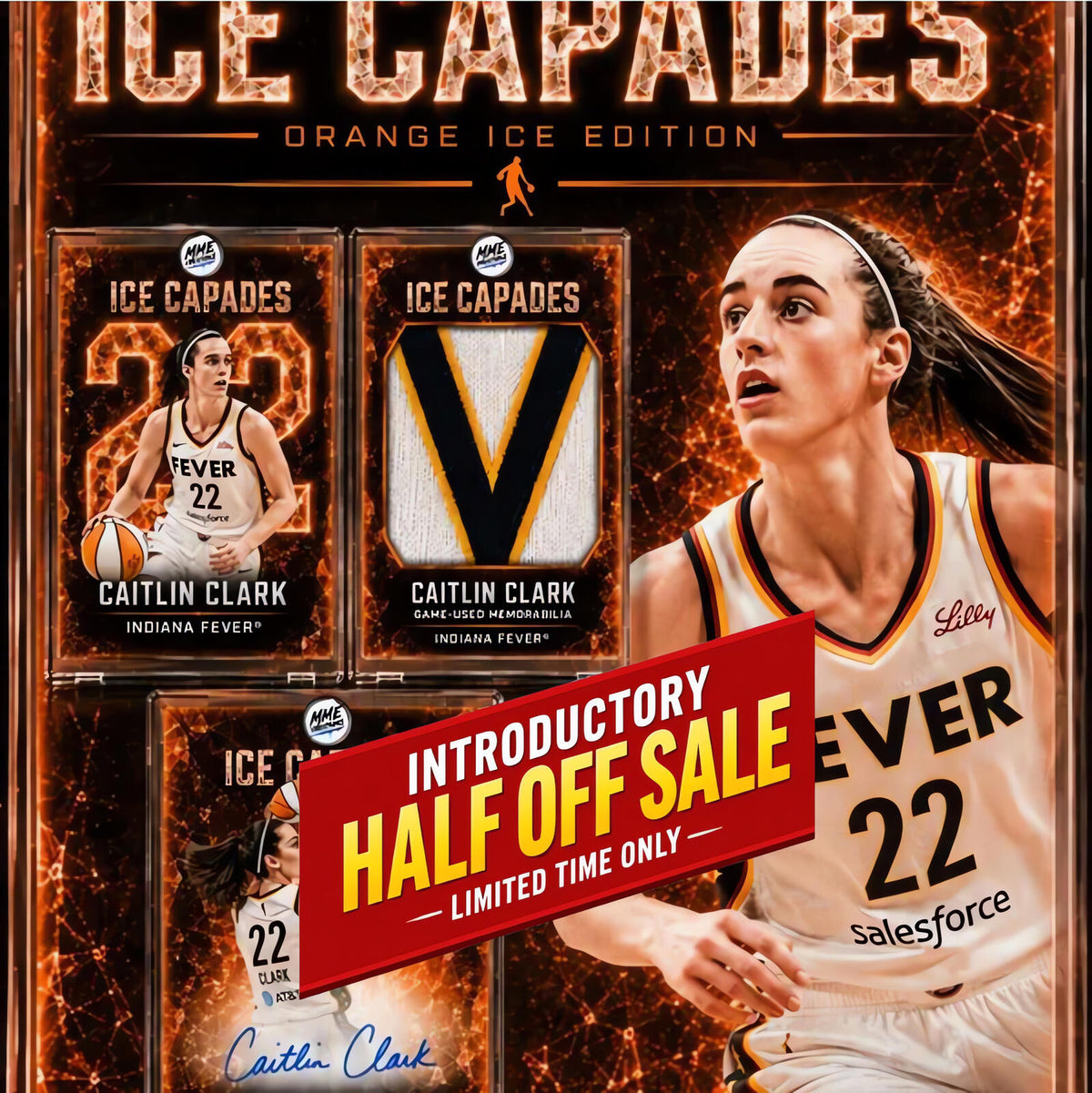 2630 Caitlin Clark Zoom Art | Orange Ice Capades Collector Set 5 Prints Set BKL