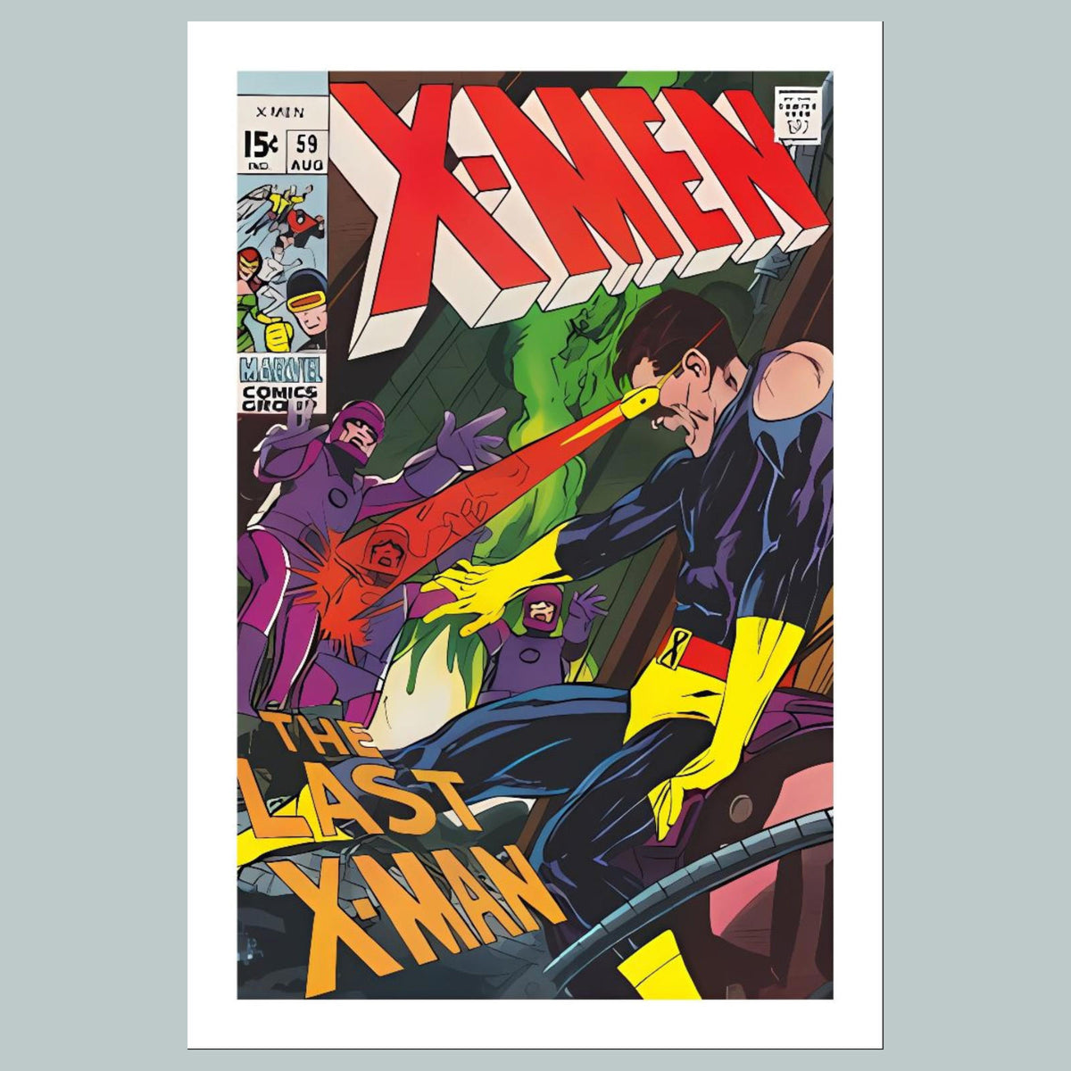 1600 X-Men August 1969 8x10 Glossy Photo Comic Book Cover