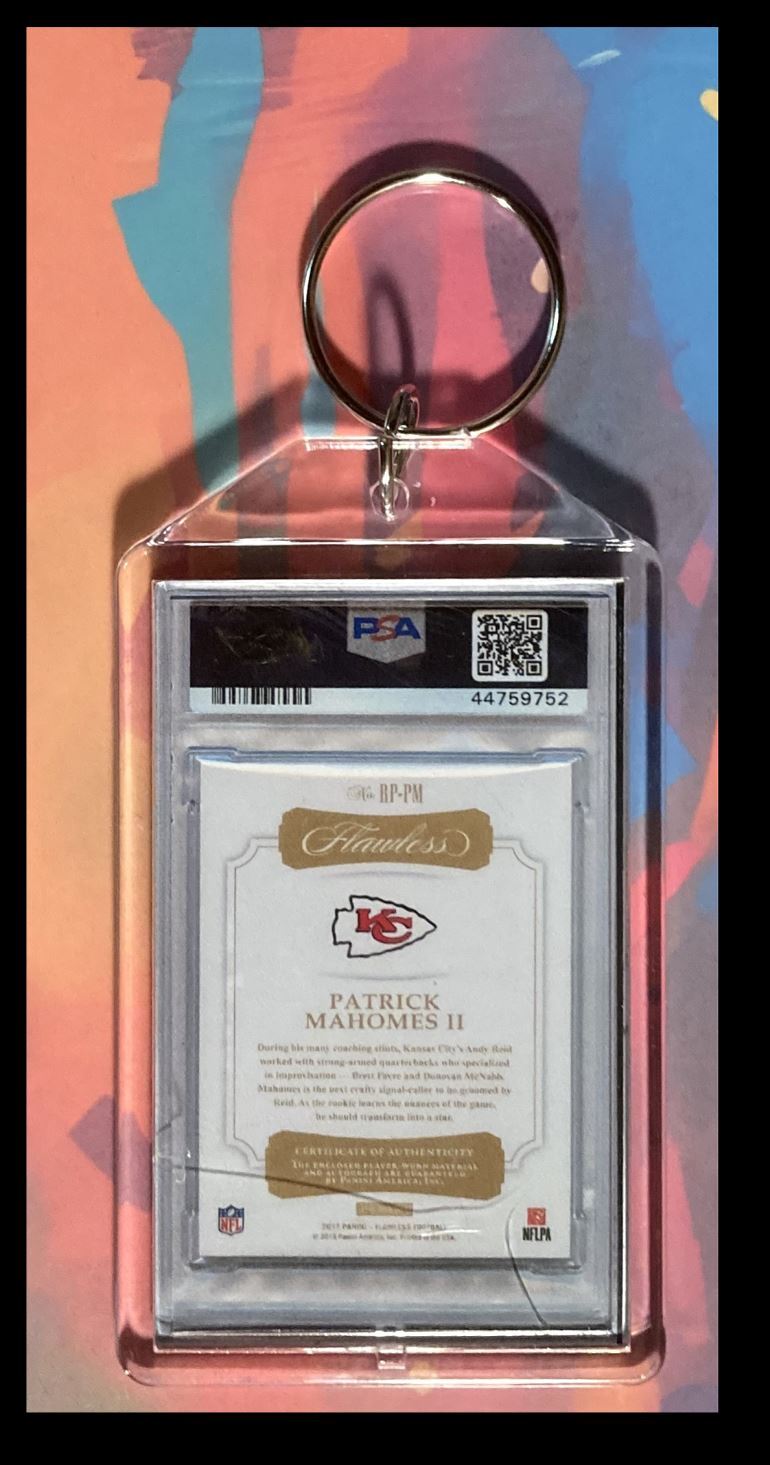 2983 Patrick Mahomes 2017 Panini Flawless Patch Auto Rookie Keychain