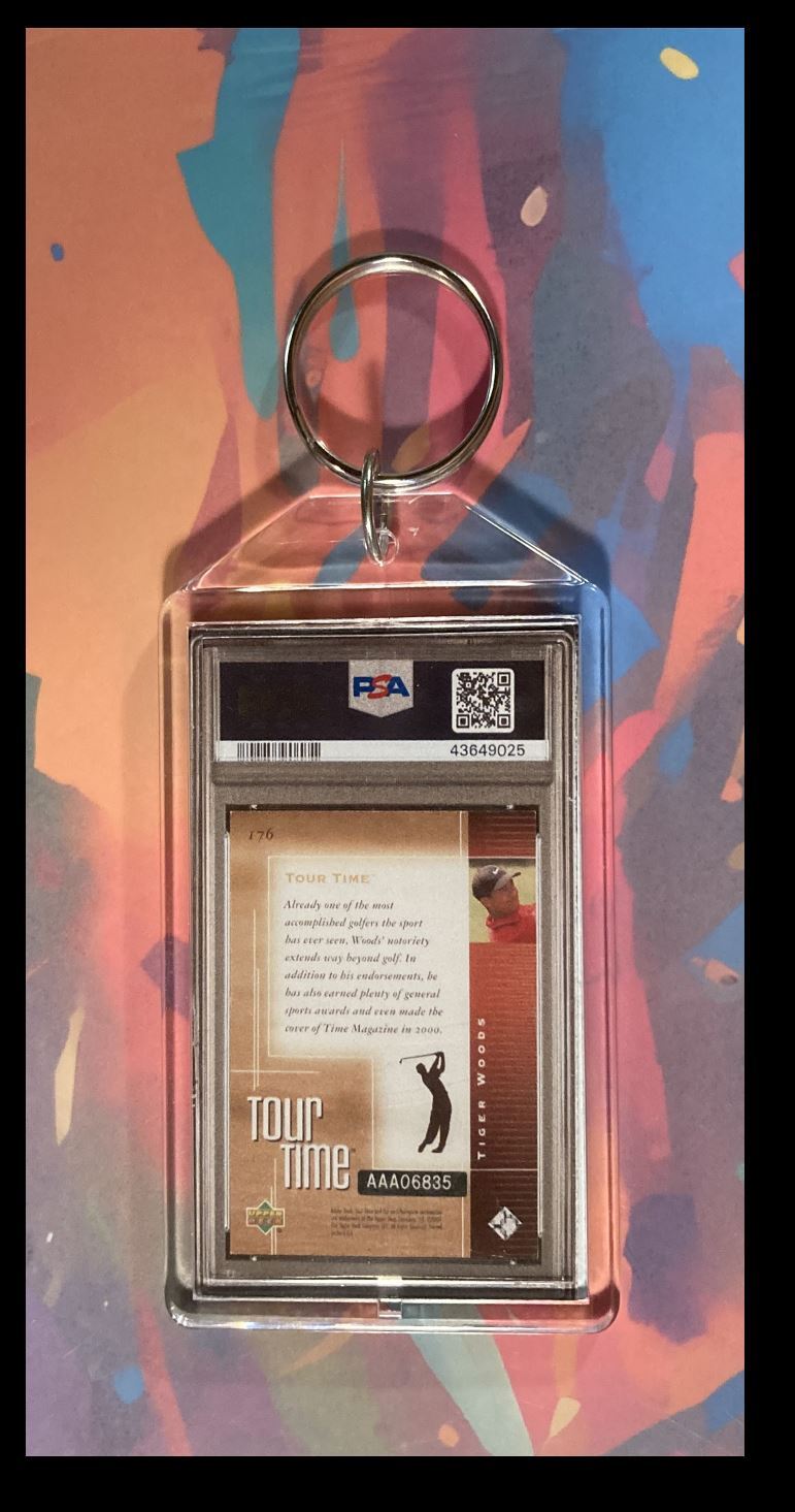 3040 Tiger Woods 2002 UD Buyback Auto Keychain - Makes A Great Gift