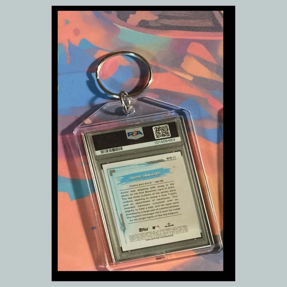 3428 Junior Caminero 2024 Chrome My 1st Card Orange Custom Keychain- Great Gift
