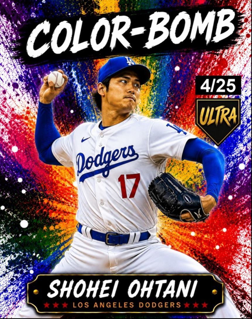 3873 Shohei Ohtani 8X10 Print Pitching Color-Bomb Print - Limited Edition /25