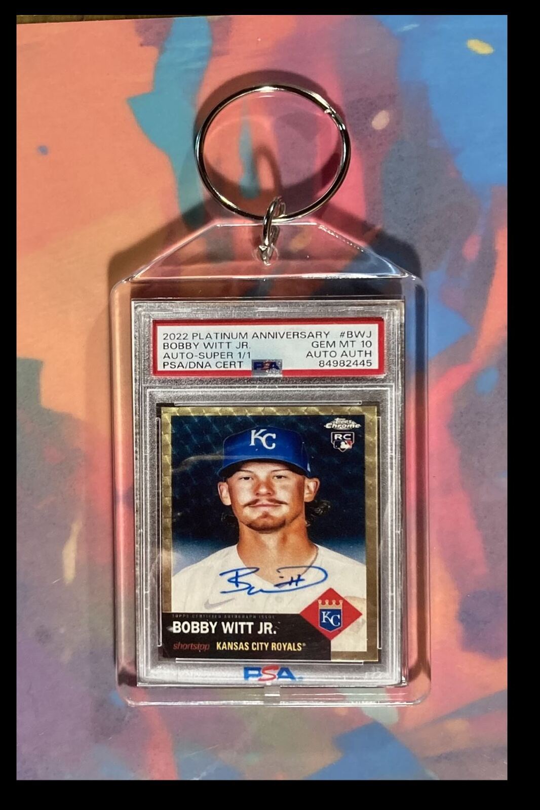 3000 Bobby Witt Jr 2022 Topps Plat Annv SuperFractor Auto Keychain