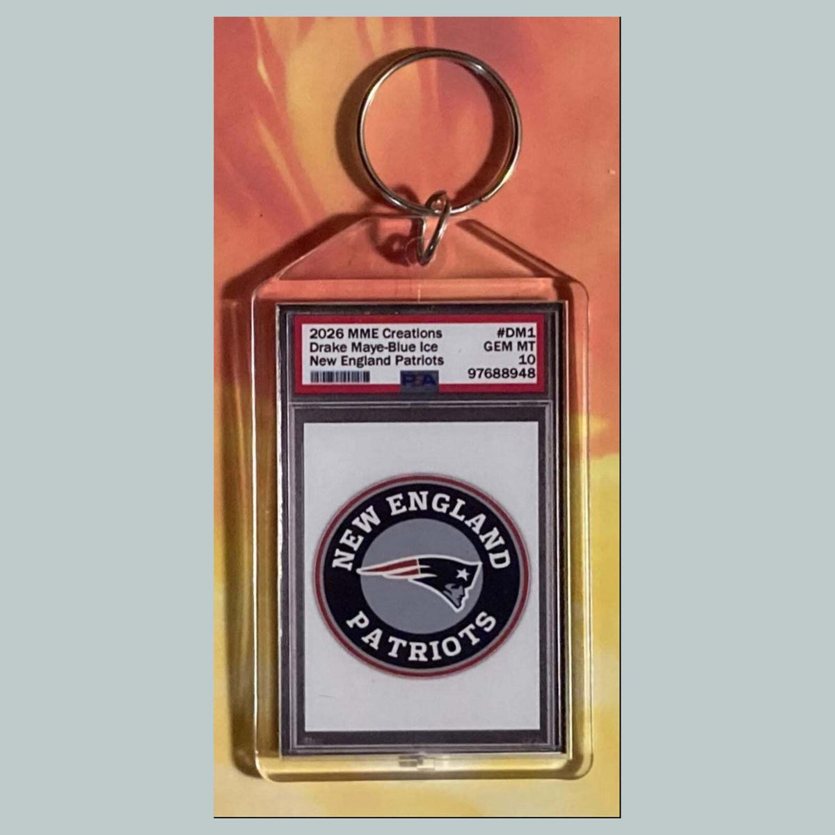 3742 Drake Maye 2026 Mockup Custom Hand Made Keychain