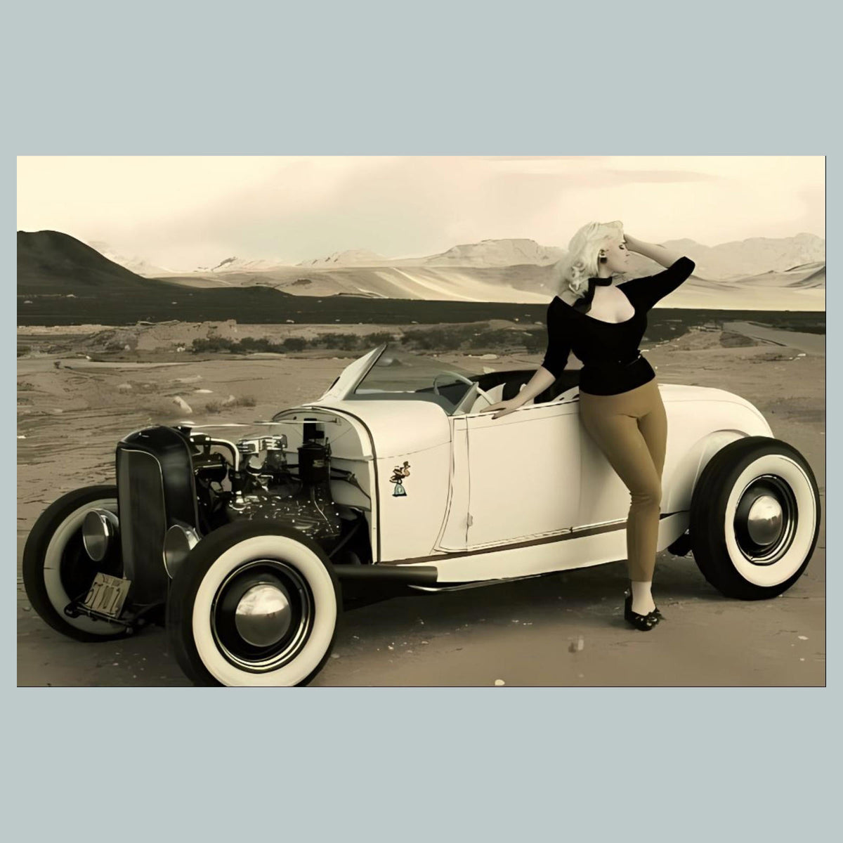 0776 P -8X10 Pinup with Car Glossy Photo Fast-Secure Shipping MS