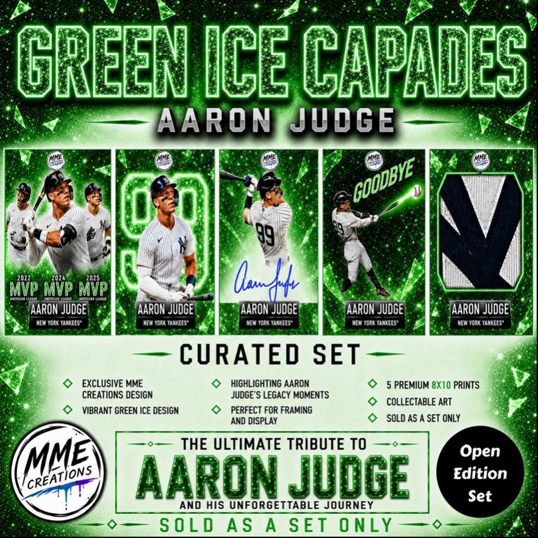 4012 Aaron Judge Green Ice Capades Open Edition Curated Set 8x10 Premium Prints