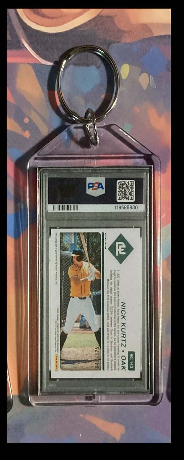 3244 Nick Kurtz 2024 Panini Prospect Edition Ticket Auto Keychain