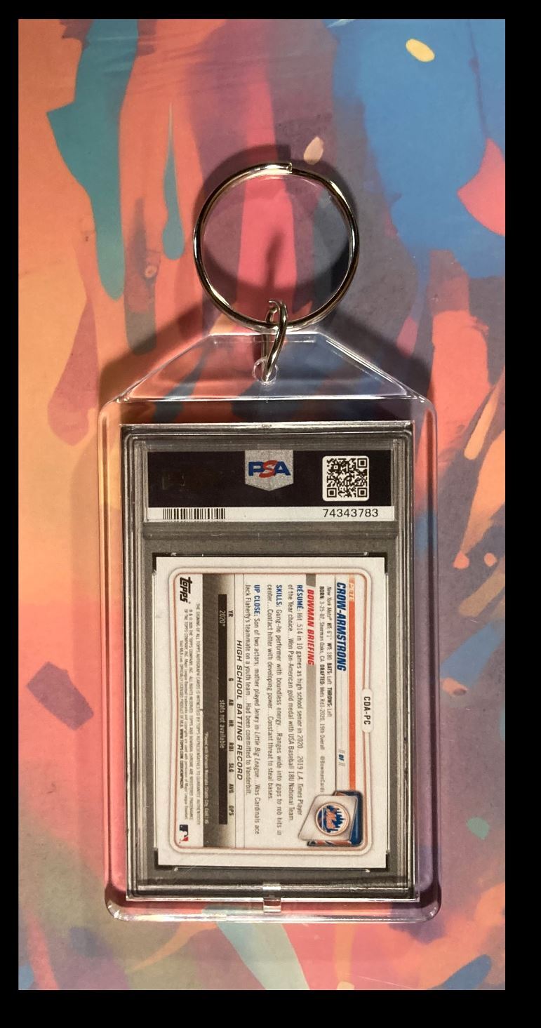 3030 Pete Crow-Armstrong 2020 Bowman Blue Auto Keychain-A Great Gift