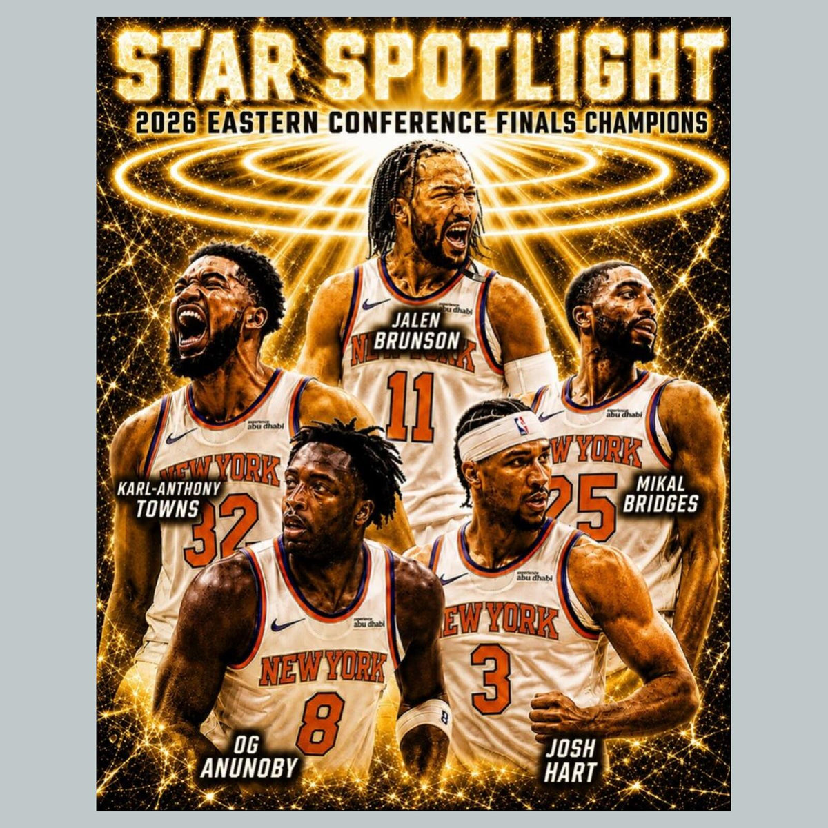 2733 Knicks Spotlight Vertical Gold Ice Edition /1 8x10 Zoom Art Giclée Print