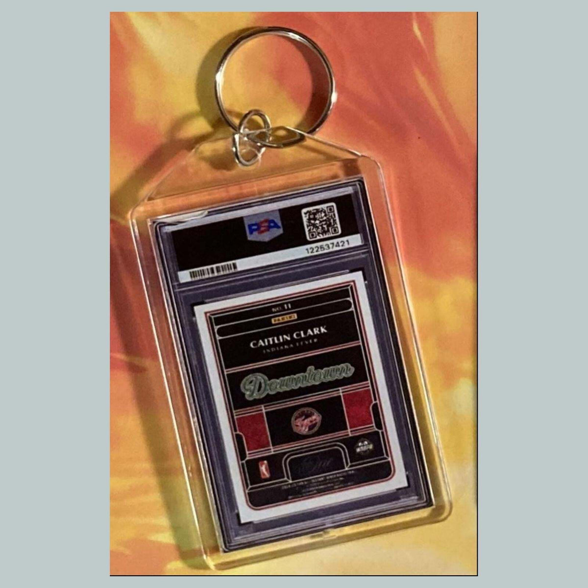 3646 Caitlin Clark 2024 Panini Royalty Downtown Custom Hand Keychain