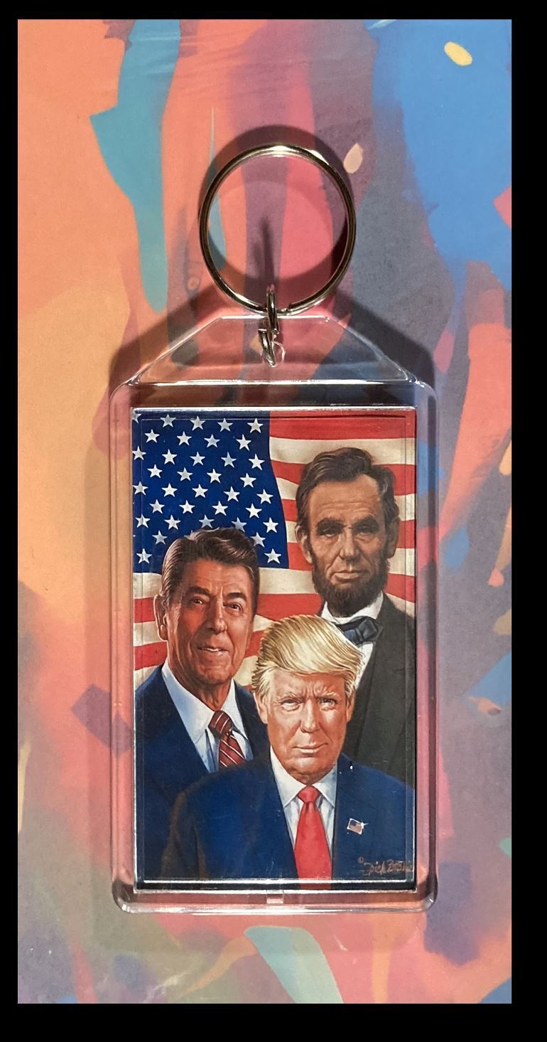 3288 Trump Reagan Lincoln Custom Hand Made Keychain-Makes A Great Gift