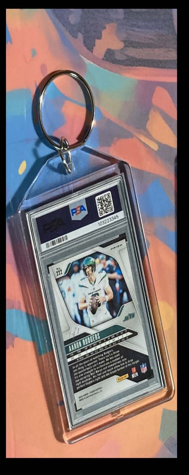 3255 Aaron Rodgers 2024 Panini Prizm Nebula Choice Custom Hand Made Keychain