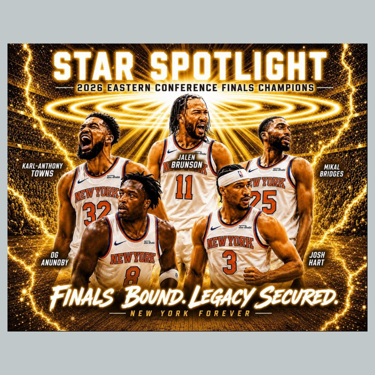 2727 Knicks Spotlight Gold Ice Edition /1 8x10 Zoom Art Giclée Print BKL