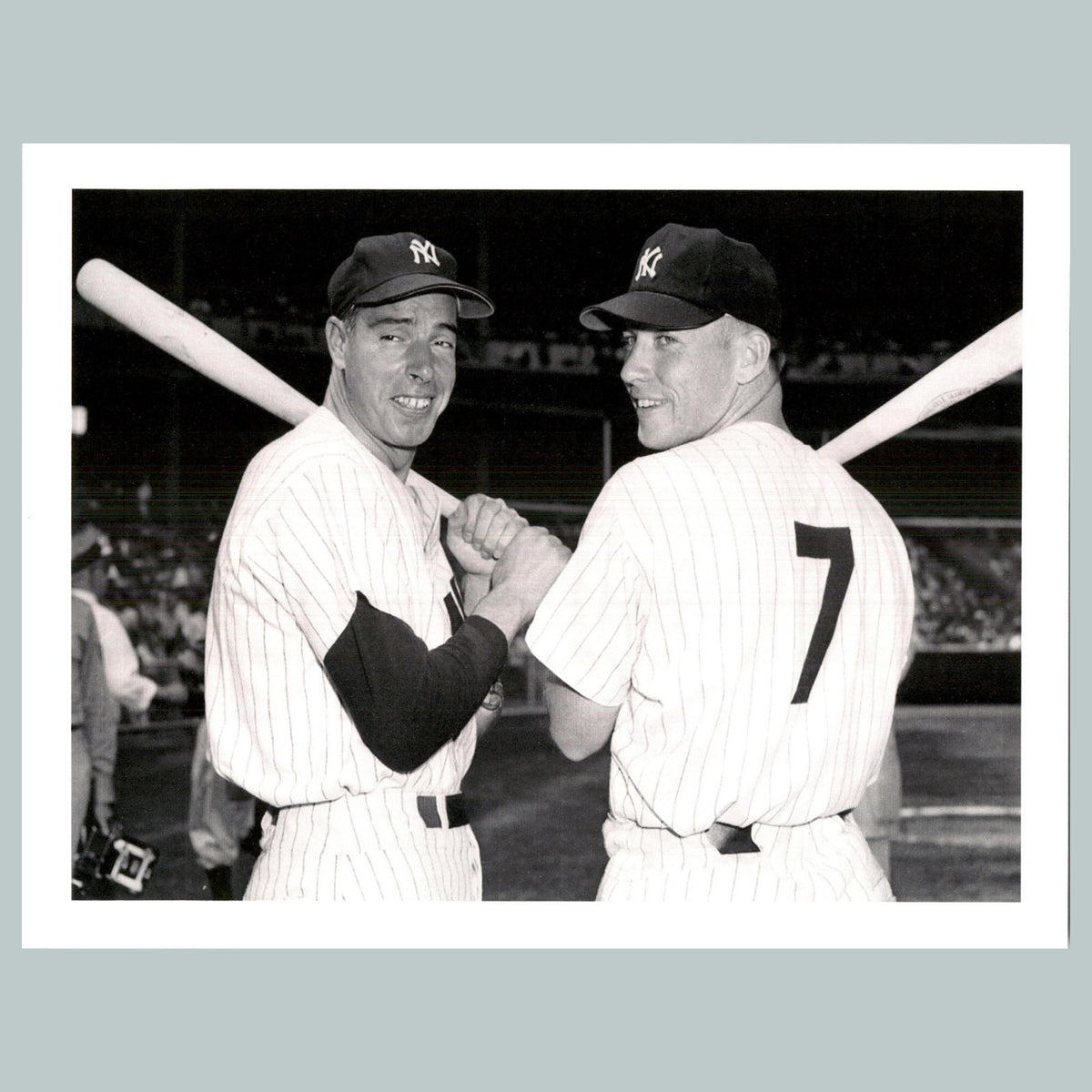 0065 P -8X10 Mickey Mantle and Joe Dimaggio Glossy Photo Fast Shipping BBL
