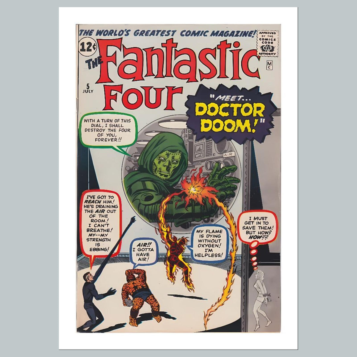 1975 Fantastic Four 8x10 Glossy Photo Comic Book Cover Fast-Secure Shipping