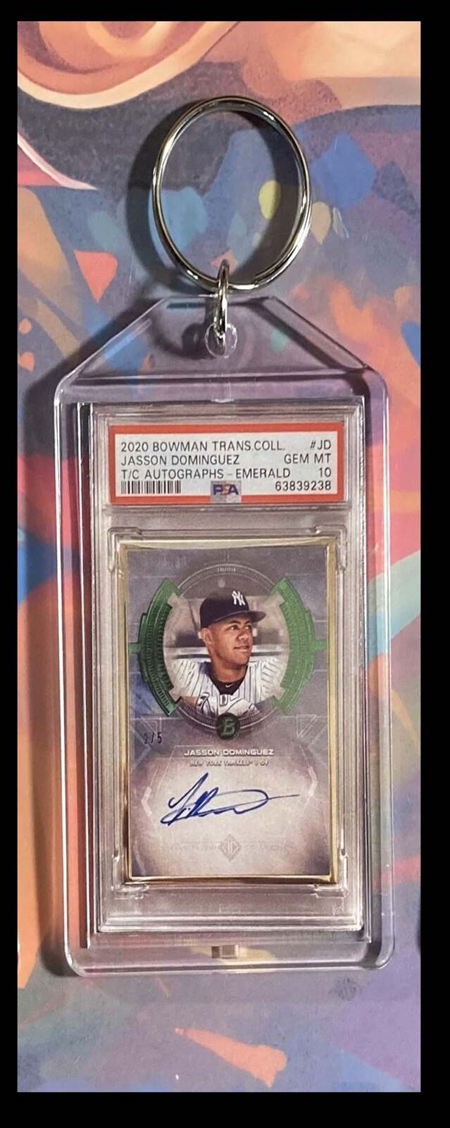 3116 Jasson Dominguez 2020 Bowman Transcendent Emerald Auto Keychain
