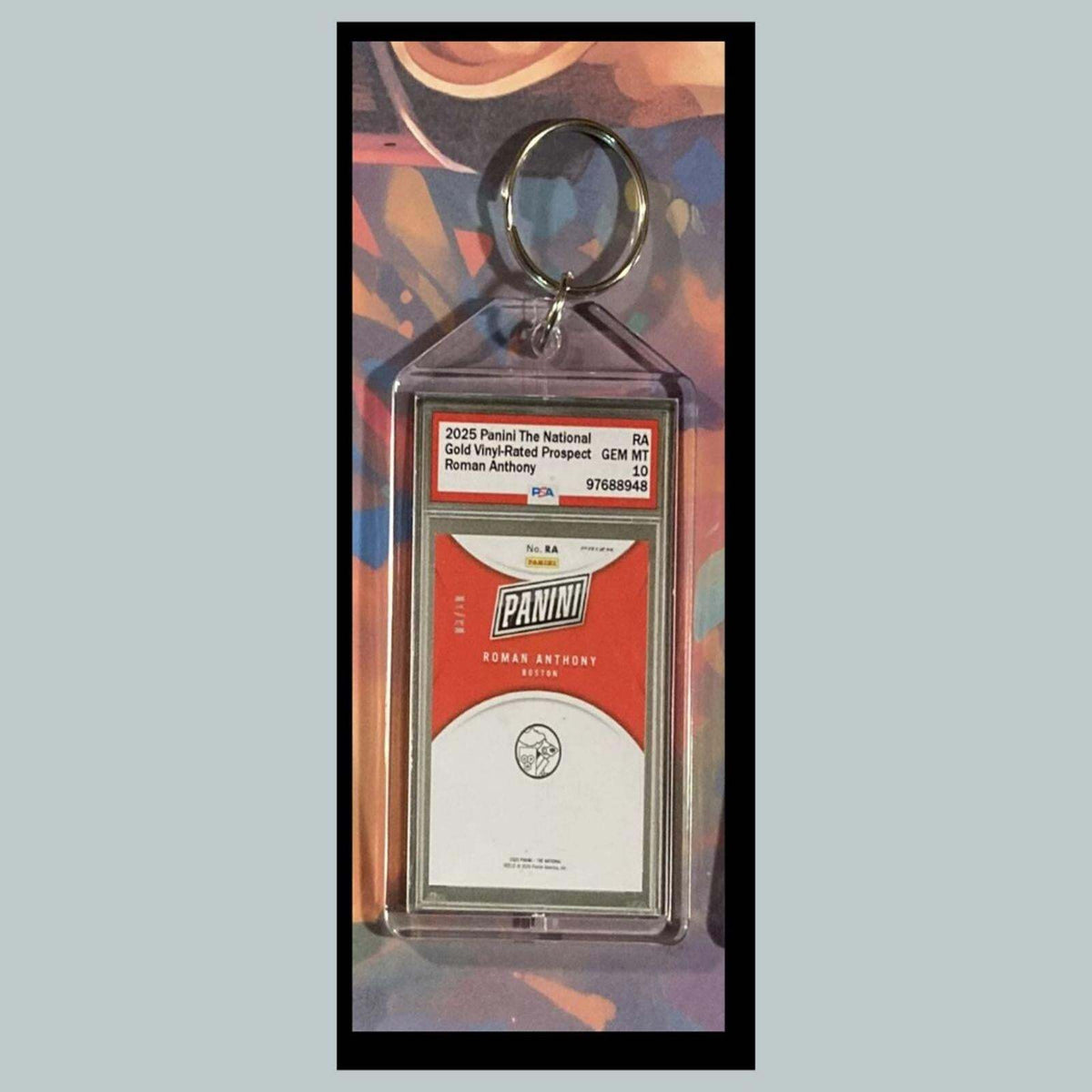 3384 Roman Anthony 2025 Panini The National Gold Vinyl Rated Prospect Keychain