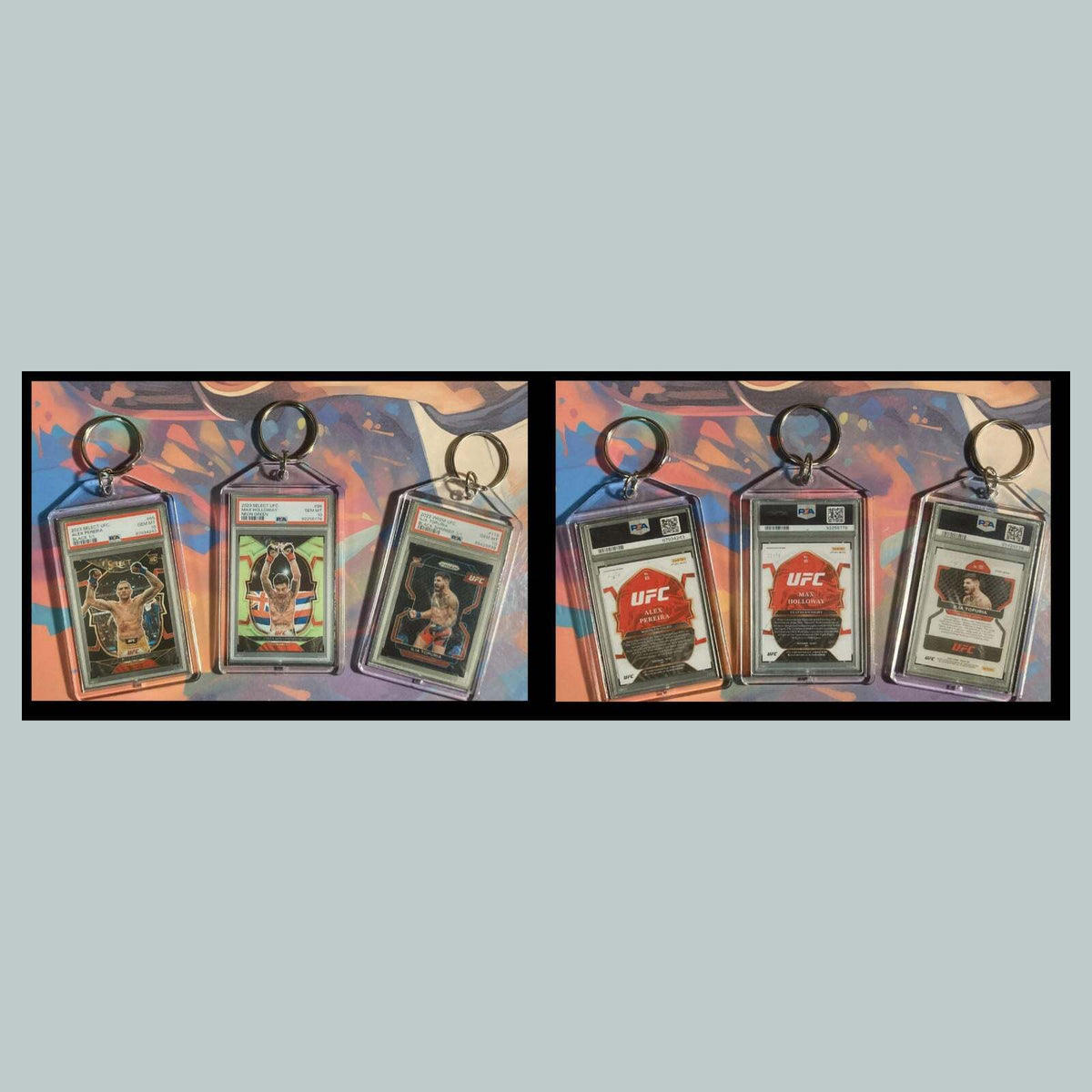 3452B Alex Pereira/Holloway/Topuria 3 Pack Bundle -3 Different Novelty Keychains MSC KYC