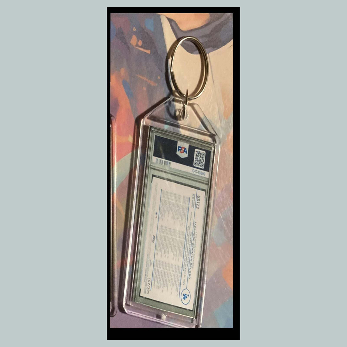 3459 Shohei Ohtani 2024 Update Japanese Born HR Record Orange Crackle Keychain