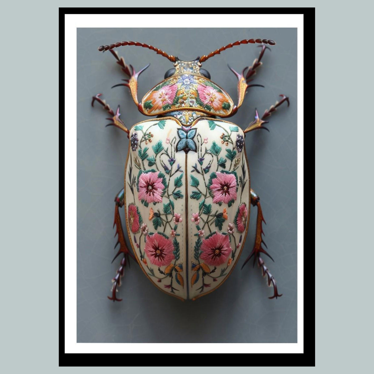 0361 P -8X10 Beetle with Flowers Glossy Photo Fast-Secure Shipping MS