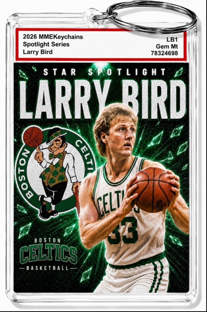 3941 Larry Bird Keychain Alt 4 Custom Premium Handmade Keychain With Nameplate