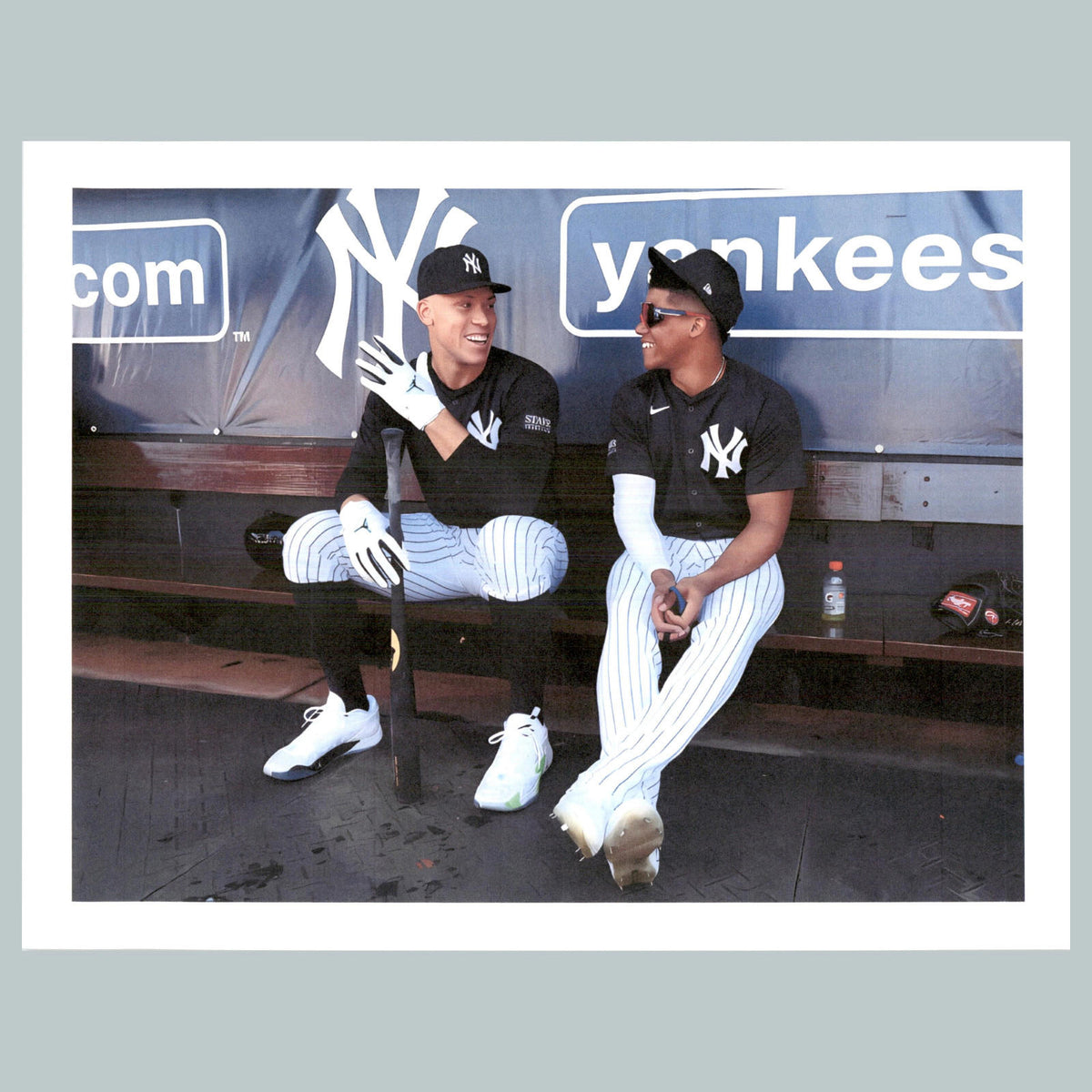 0317 Aaron Judge and Juan Soto 8x10 Glossy Photo -In Dugout Spring Training BBL