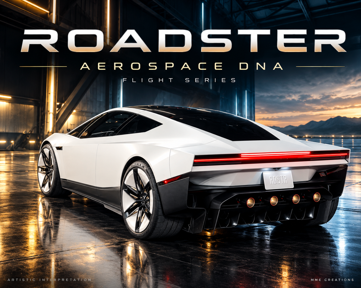 9999 Tesla Roadster Aerospace DNA 8x10 Landscape Art Print