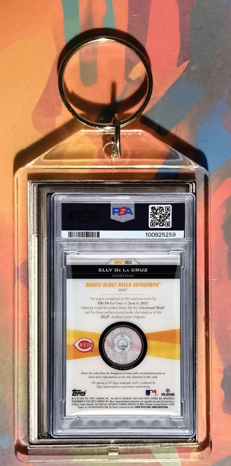 3514 Elly De La Cruz 2024 Topps Chrome Debut Patch Auto Custom Novelty Keychain