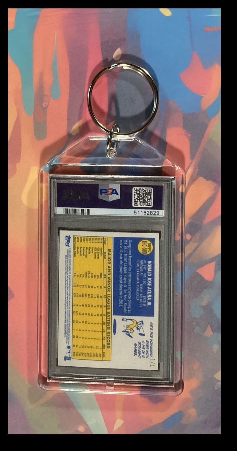 3066 Ronald Acuna 2019 Topps Heritage Chrome SuperFractor Keychain