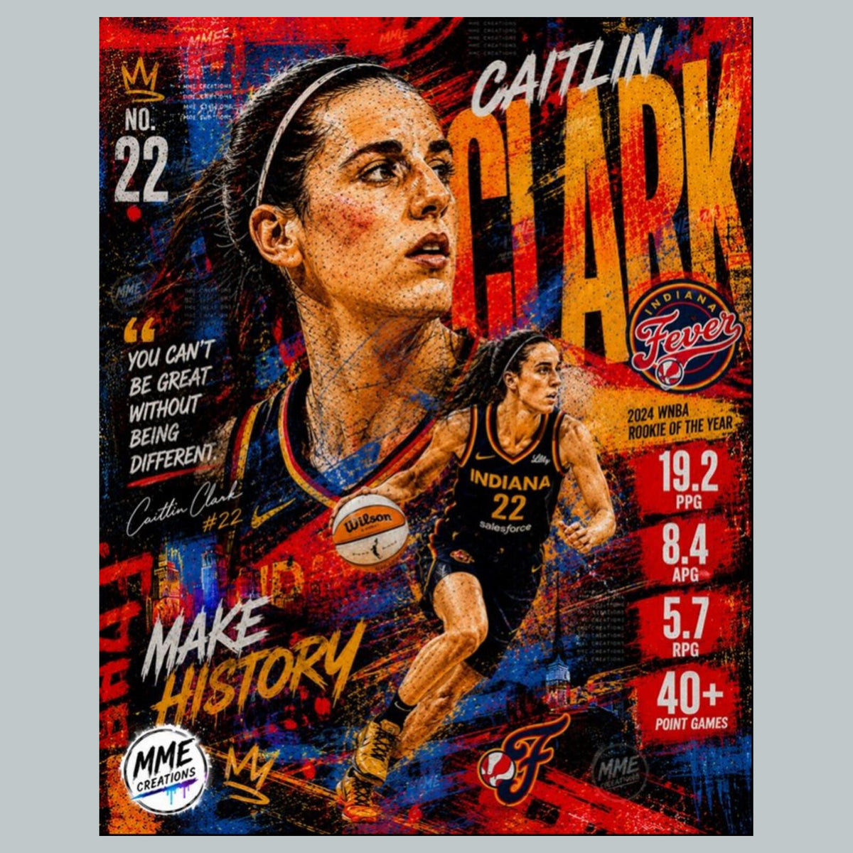 2600 Caitlin Clark ' The Franchise' Zoom Art Series 8X10 Giclée Print BKL