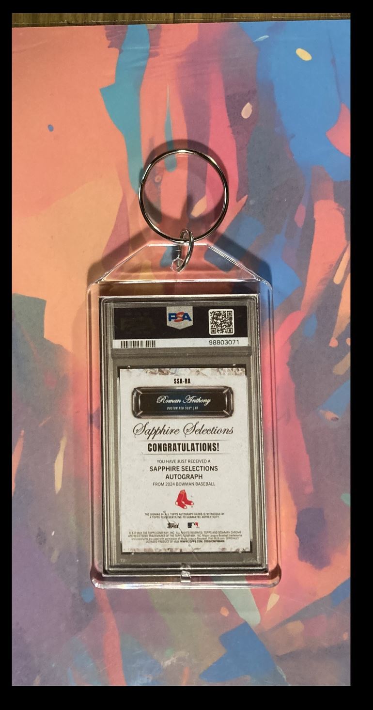 3070 Roman Anthony 2024 Bowman Sapphire Red Auto PSA Style Custom Keychain