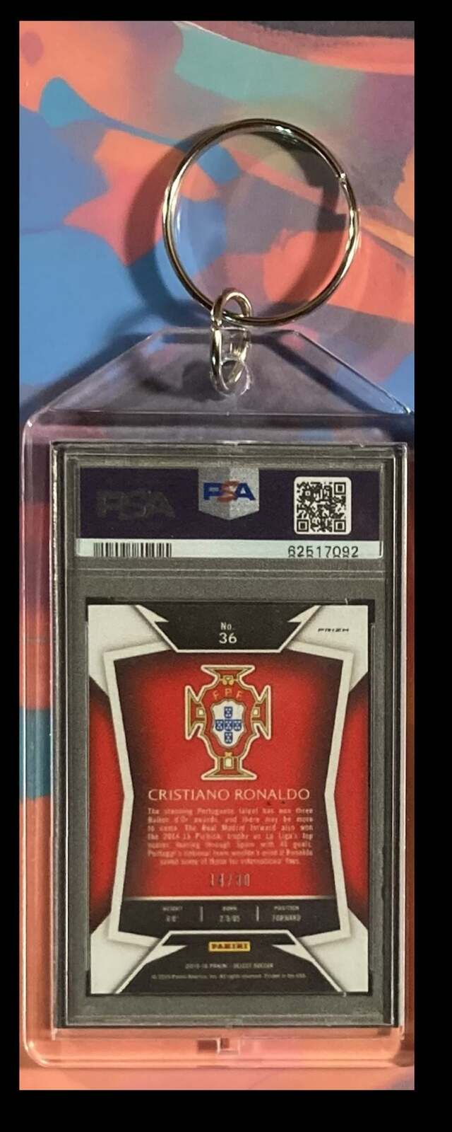 3094 Cristiano Ronaldo 2015 Panini Select Tie-Dye Prizm Keychain