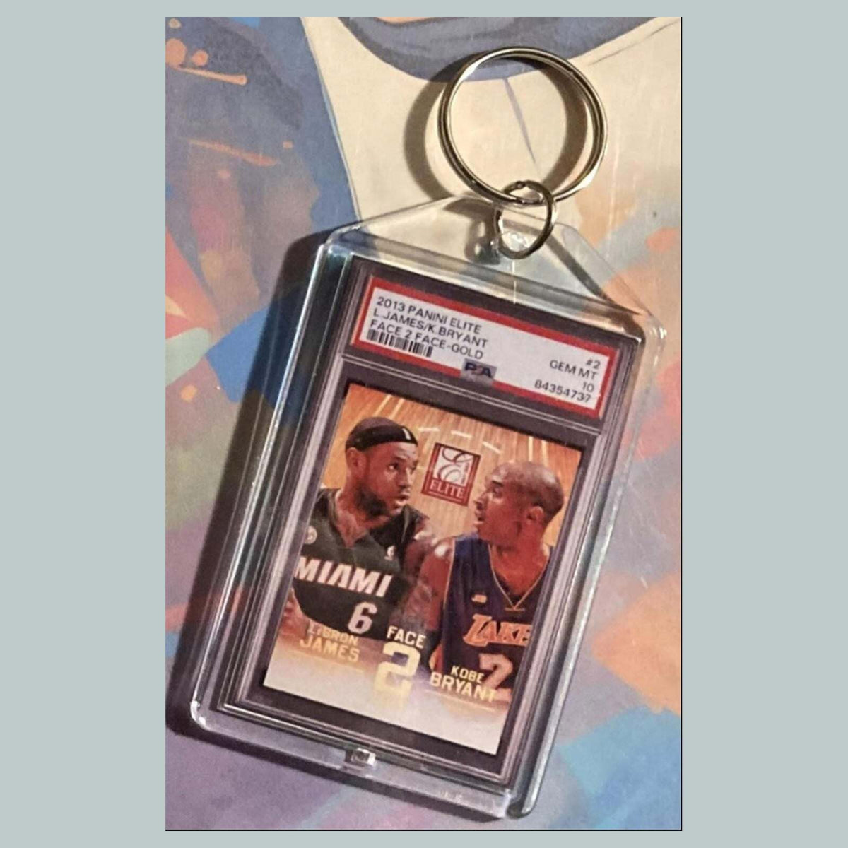 3541 2013 Panini Elite Face 2 Face Gold L.James-K.Bryant Custom Keychain Gift