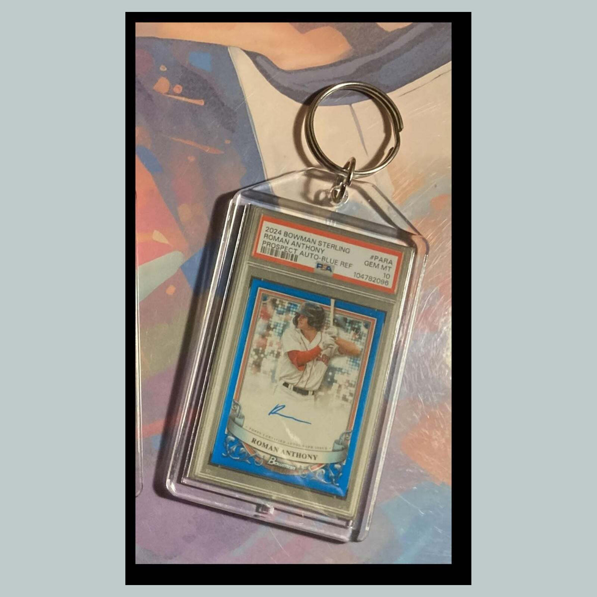 3487 Roman Anthony 2024 Sterling Blue Auto Custom Hand Made Keychain Great Gift