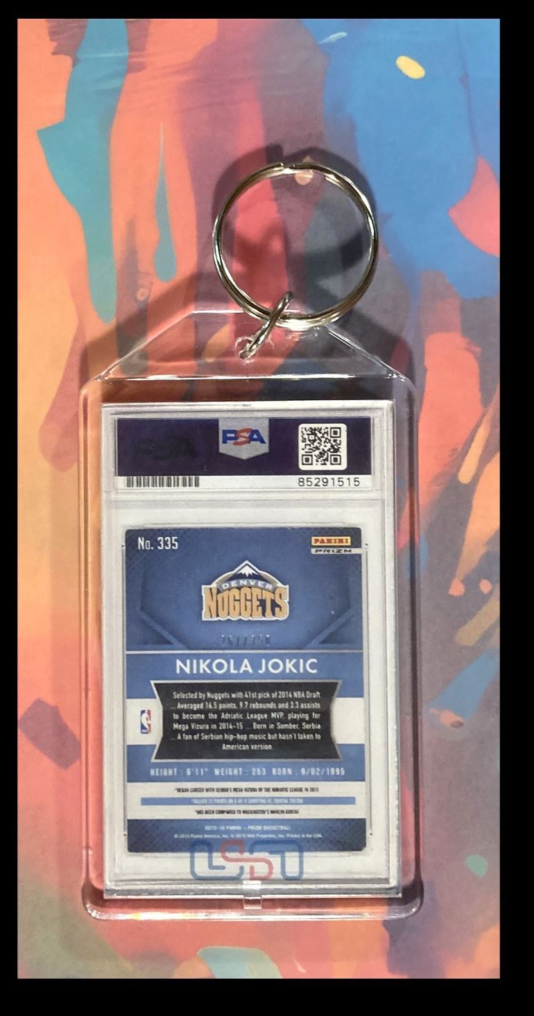 2980 Nikola Jokic 2015 Panini Prizm Ruby Wave Auto Custom Keychain