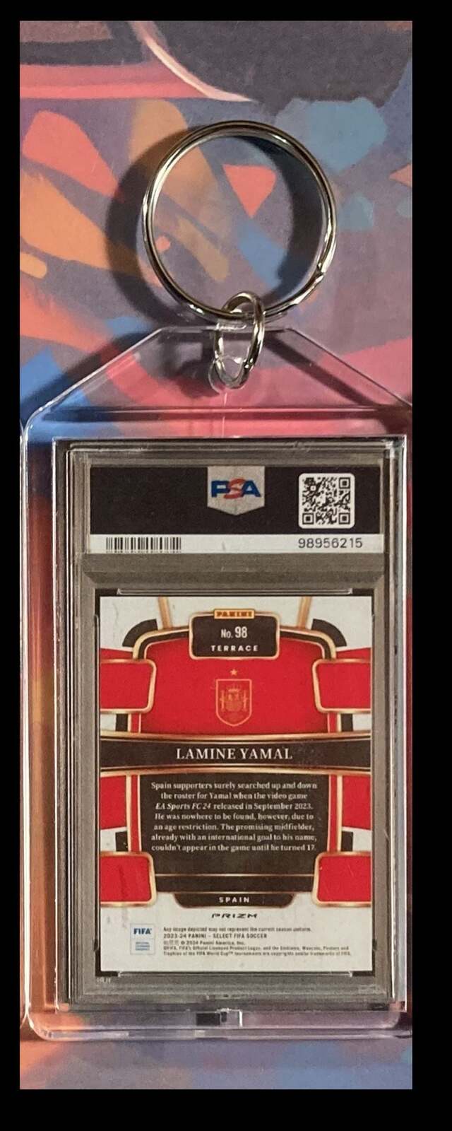 3085 Lamine Yamal 2023 Panini White Sparkle Custom Keychain-Gift