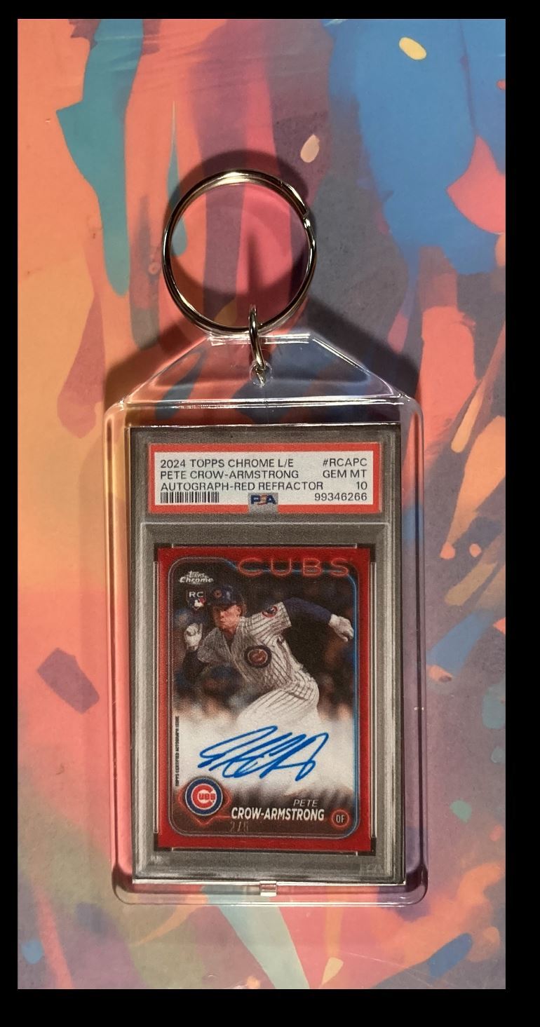 3026 Pete Crow-Armstrong 2024 Topps Chrome Auto Keychain-Great Gift