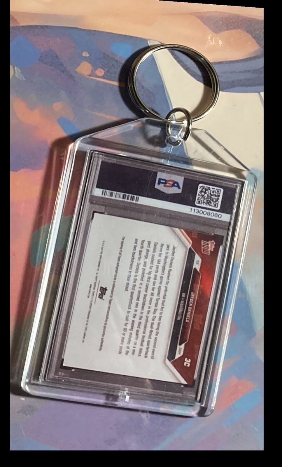 3118 Jayden Daniels 2024 Topps Now Orange Auto Custom Keychain Great Gift