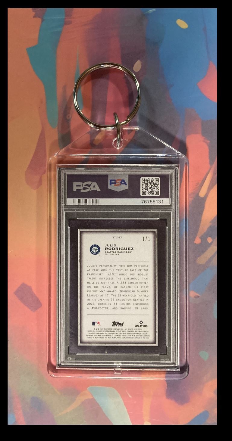 3057 Julio Rodriguez 2022 Topps Transcendent Coll SuperFractor Keychain