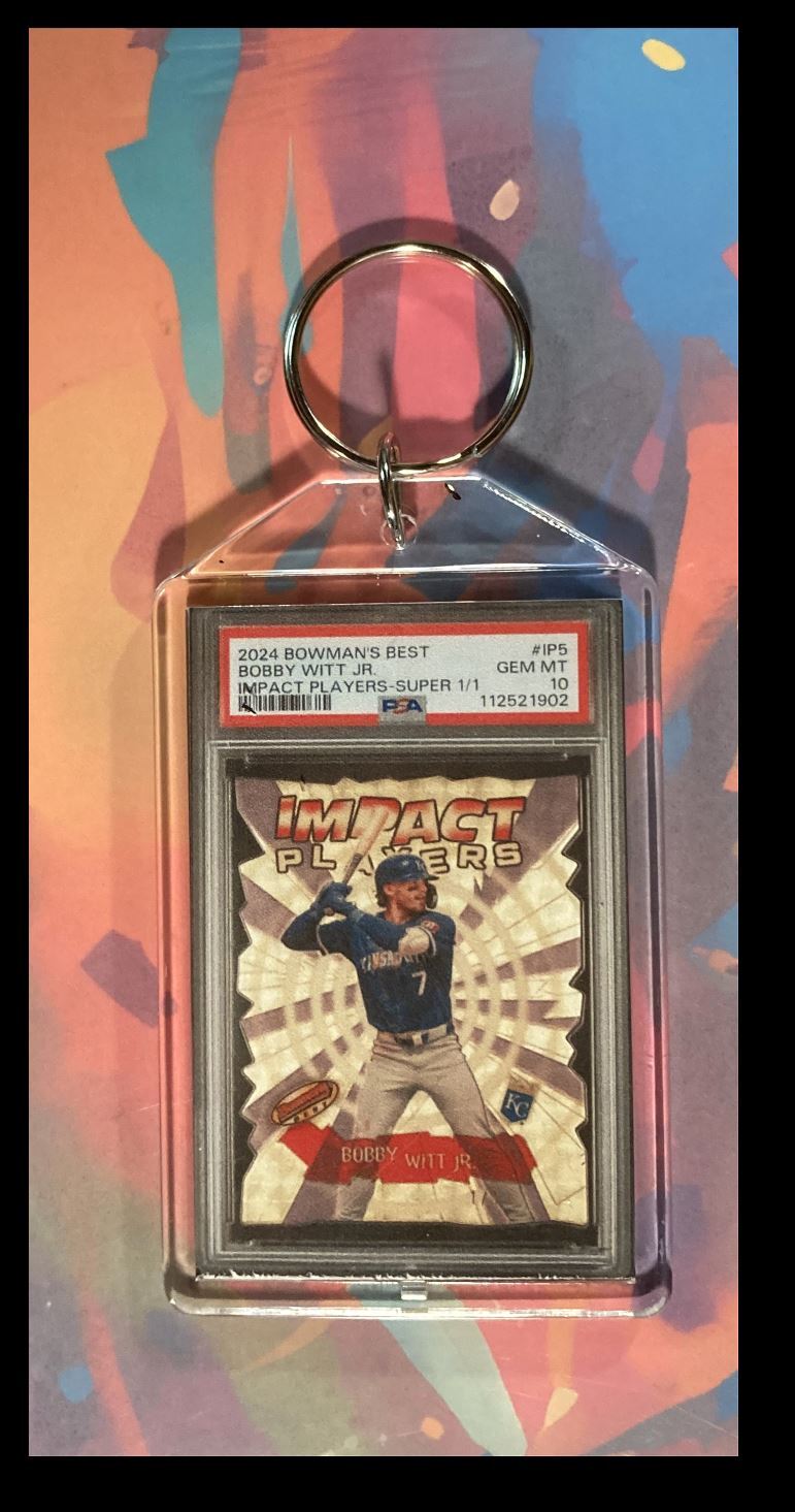 3037 Bobby Witt Jr 2024 Bowman's Best Impact SuperFractor Keychain