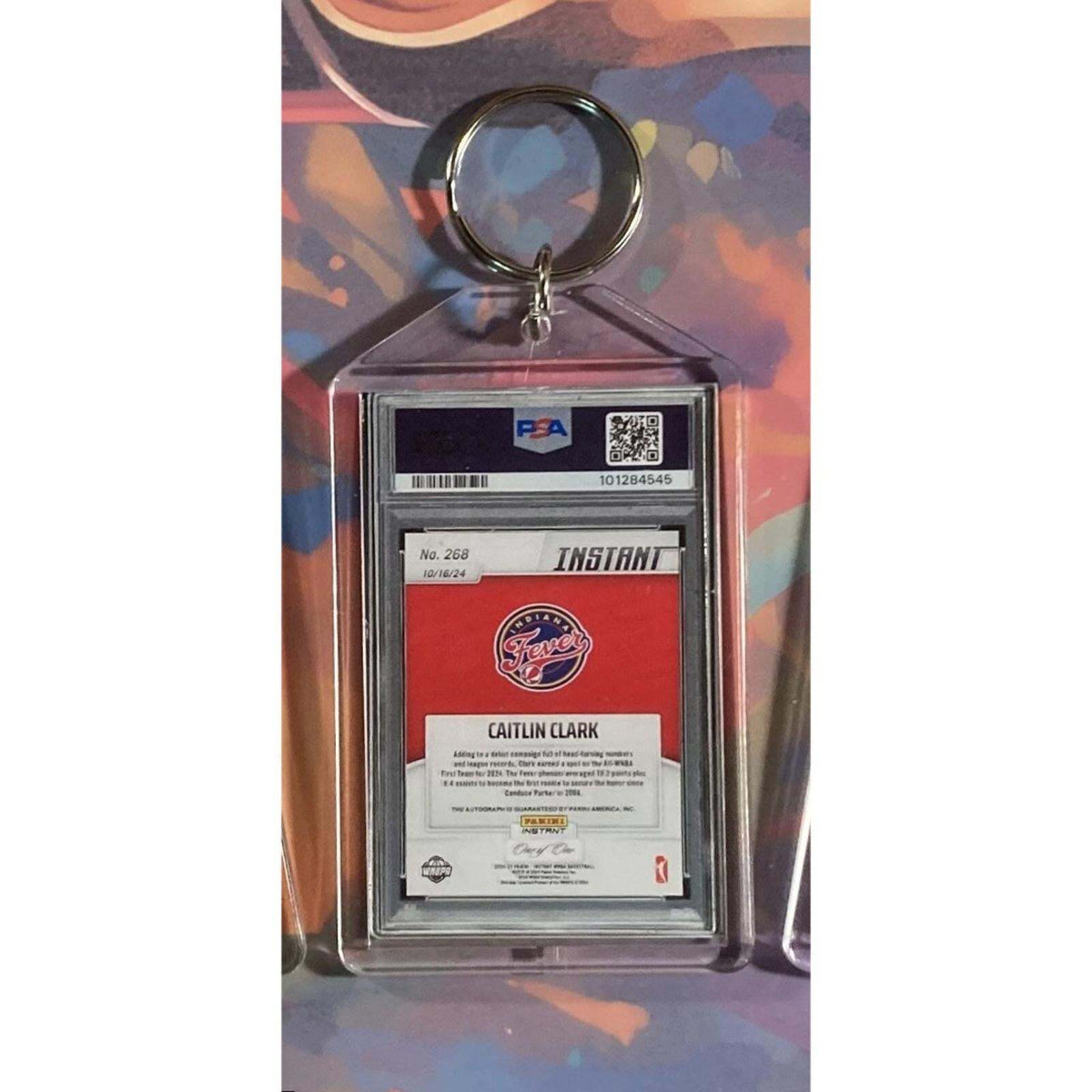 3193 Caitlin Clark 2024 Panini Instant Viper Auto Custom Made Novelty Keychain