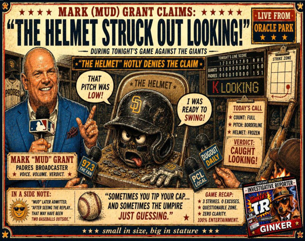 2785 Ginker’s Instant Reactions "Mud" Grant The Helmet Struck Out Looking 8X10