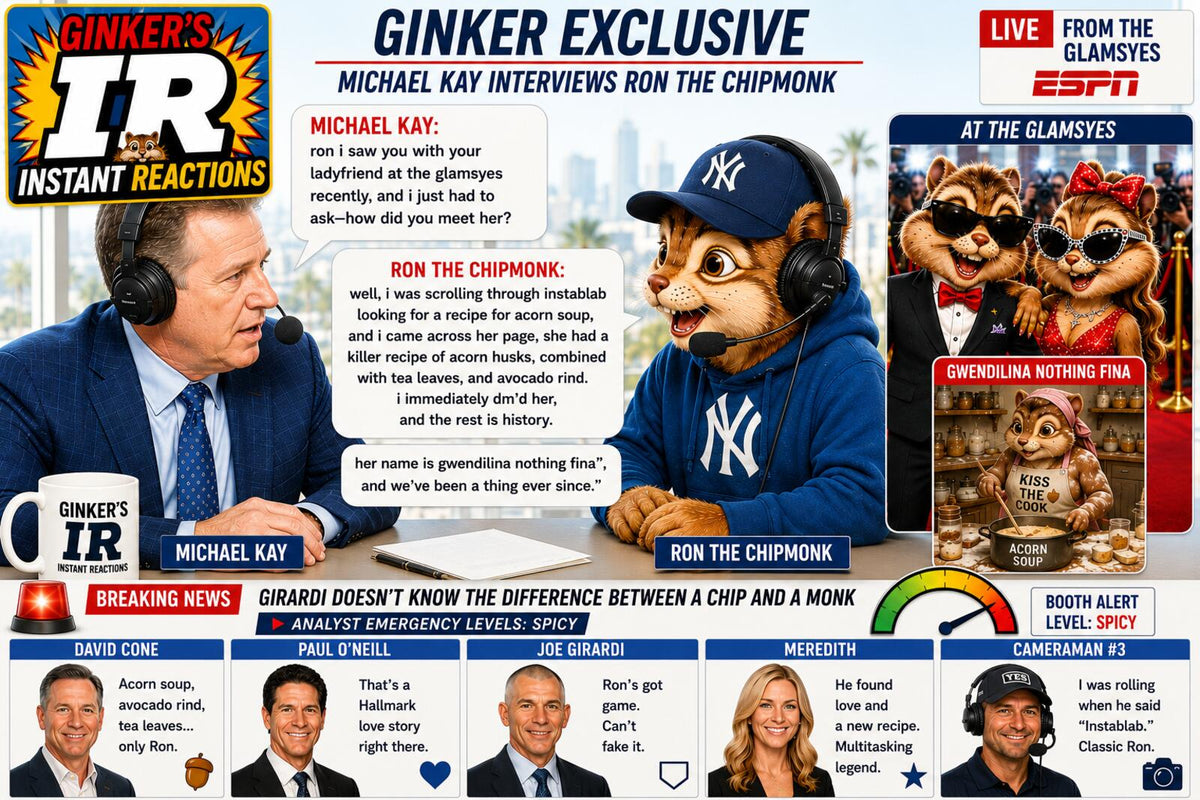 2677 Michael Kay Interviews Monk Ginker's Instant Reactions Cap Gate 8X10 Print MS