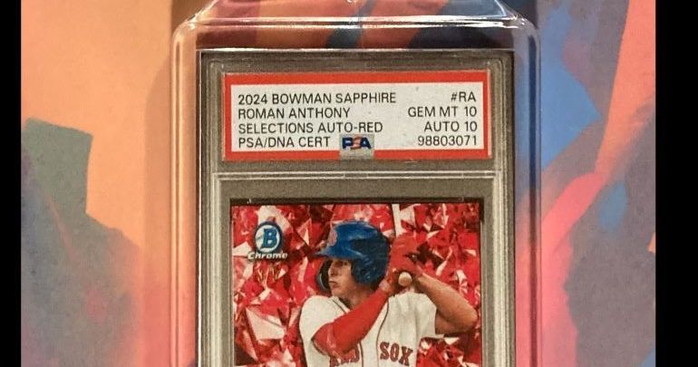 3070 Roman Anthony 2024 Bowman Sapphire Red Auto PSA Style Custom Keychain