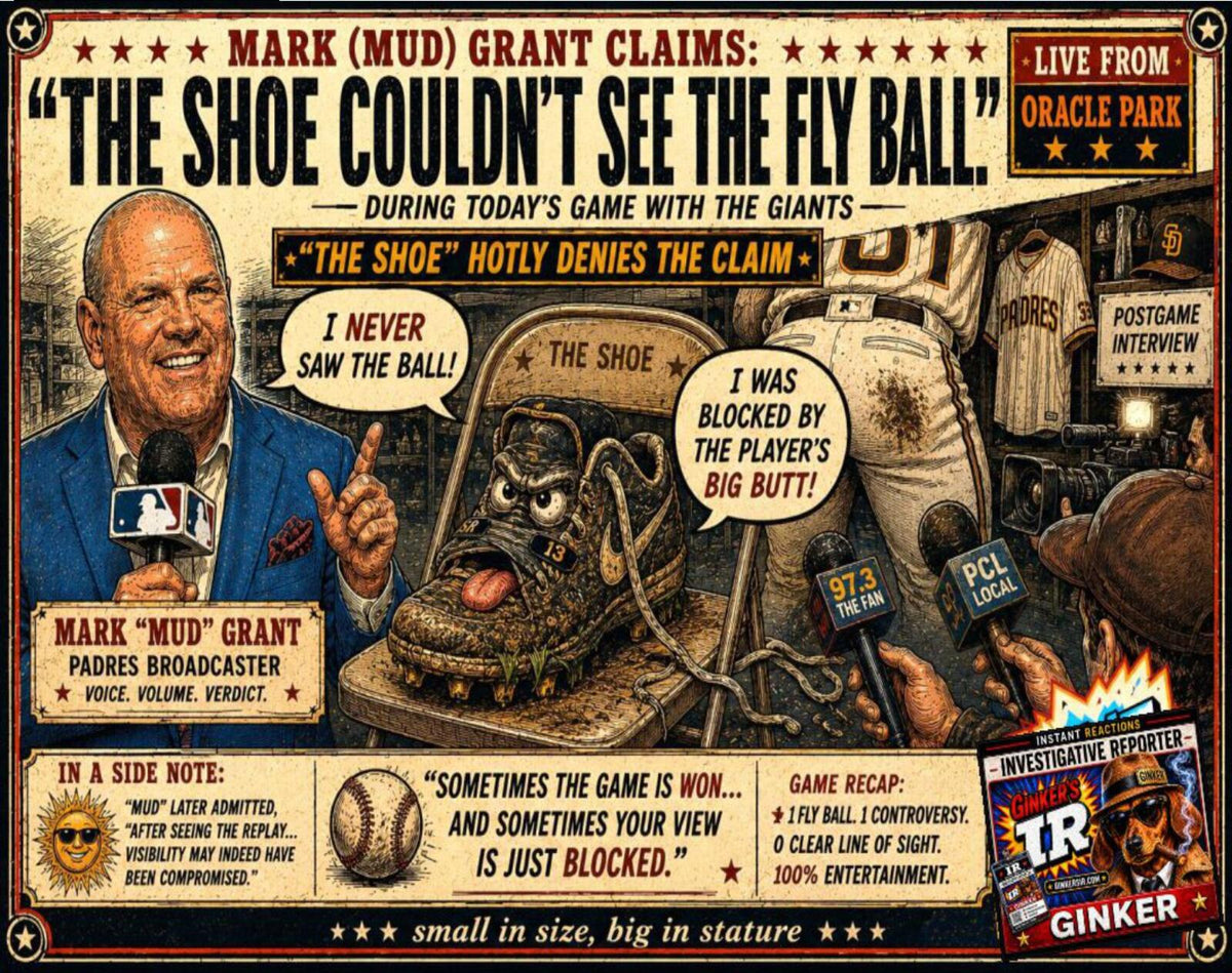 2784 Ginker’s Instant Reactions "Mud" Grant Shoe Couldn't See The Fly Ball 8X10