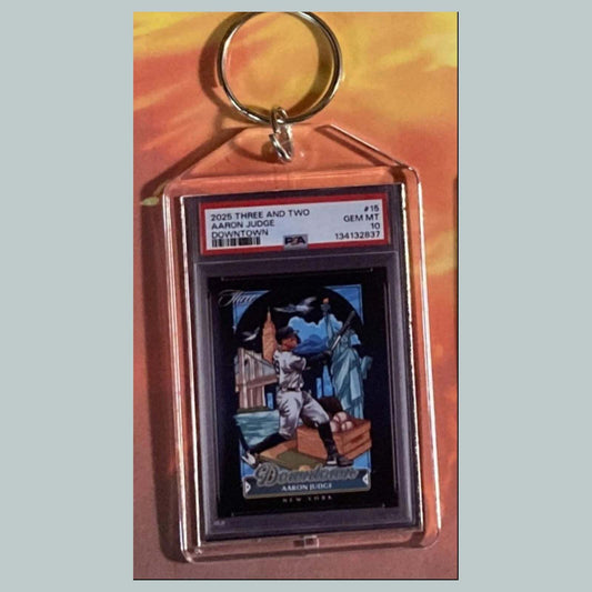 3597 Aaron Judge 2025 Panini Three and Two Downtown Custom Made Keychain