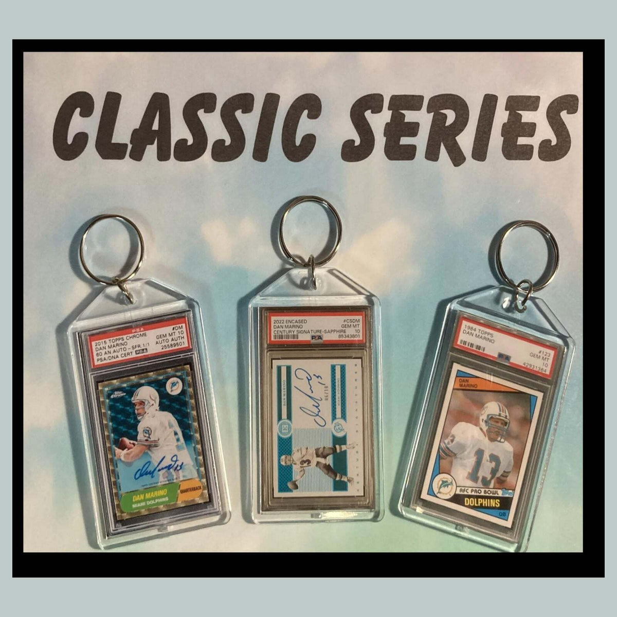 3462B Dan Marino 3 Pack Classic Bundle - 3 Different Custom Novelty Keychains